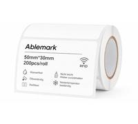 Ablemark Etiquetas RFID de 50 x 30 mm, 200 unidades por rollo, etiquetas RFID autoadhesivas, etiquetas térmicas para gestión de almacenes, inventario, envío y logística, compatibles con M60