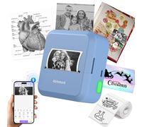 Ablemark Mini Impresora Termica, Mini Bluetooth Impresora Etiquetas Adhesivas con 1 Rollo de Papel, Mini Impresora Portatil para Movil para El Aprendizaje, Notas, Stickers, Fotos DIY(12-50mm)