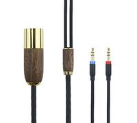 ABLET Cable balanceado XLR de 4 pines compatible con auriculares Hifiman Sundara, Ananda, Arya, HE400SE, HE4XX, Edition XS Dual 3.5mm macho 6N OCC, cobre chapado en plata, carcasa de madera de nogal