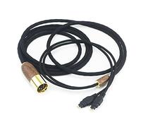 ABLET Cable balanceado XLR de 4 pines de 6.5 pies de repuesto compatible con Sennheiser HD650 HD58X HD600 HD580 HD660S, HD6XX auriculares 7N OCC, cable chapado en plata, carcasa de madera de nogal