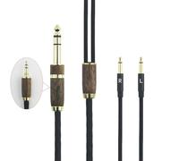ABLET Cable de actualización de audio de repuesto 7N OCC cobre chapado en plata, compatible con auriculares Meze 99 Neo, compatible con auriculares Meze 99 Classics, carcasa de madera de nogal y