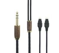 ABLET Cable de audio de 6,35 mm compatible con auriculares Sennheiser HD600, HD650, HD580, HD660S, HD58X, HD660S2, HD6XX 6N OCC, cable chapado en plata, carcasa de madera de nogal
