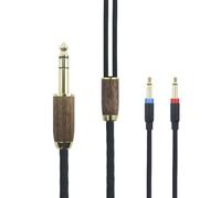 ABLET Cable de audio de repuesto de 6,35 mm compatible con Denon AH-D7200 AH-D7100 AH-D9200 AH-D5200, para auriculares Focal Elear 6N OCC, cobre chapado en plata, carcasa de madera de nogal
