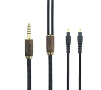 ABLET Cable equilibrado de 4,4 mm 6N OCC cobre chapado en plata compatible con Audio-Technica ATH-MSR7b ATH-SR9 ATH-ESW990H ATH-AP2000Ti auriculares carcasa de madera de nogal