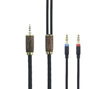 ABLET Cable equilibrado Trrs de 2,5 mm compatible con auriculares Hifiman Sundara, Ananda, Arya, HE400SE, HE4XX, Edition XS (versión de 2 x 3,5 mm), cable chapado en plata de cobre 7N OCC, carcasa de