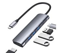 ABLEWE Hub USB C, 5 en 1 Tipo C Adaptador Type C Hub con 4K HDMI,3 Puertos USB 3.0,Power Delivery PD Carga,Compatible con MacBook Pro 2017/2018, MacBook de 12 Pulgadas y más Dispositivos Tipo C