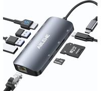 ABLEWE Hub USB C 8 en 1, USB C Hub con RJ45 Ethernet 1000Mbps, HDMI 4K@60Hz, 3 Puertos USB 3.0, Lector Tarjetas SD/TF, 87W Carga PD, Tipo C Hub Adaptador para Macbook Air,MacBook Pro,iPad Pro,XPS etc.