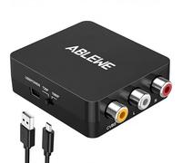 ABLEWE RCA a HDMI Adaptador,AV a HDMI Convertidor, 1080P Mini AV Composite CVBS Video Video Audio Converter Adapter Soporte PAL/NTSC para PC/Laptop/Xbox / PS4 / PS3 / TV/STB/VCR Cámara DVD