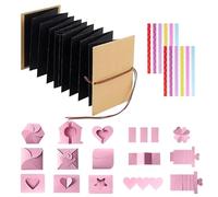 Ablum de papel estilo acordeón para fotos, álbumes de recortes, álbumes de recortes, álbum de recortes de viaje, cuaderno de recortes estilo acordeón, álbum de recortes elástico plegable con 2 hojas