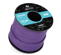 Abma Cord 30M Paracord 275 Cuerda de Nylon 2,4 mm Cuerda de Paracaídas 4 Hebras Cuerda para Exteriores Cuerda de Supervivencia Cuerda para Todo Uso - MAX. 125kg (275lbs) - Morado