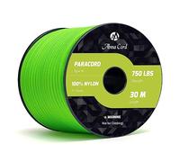 Abma Cord 750lb Paracord 4mm 30M Cuerda de 100% Nylon Tipo IV 11 Hebras Grado Militar Cuerda de Paracaídas - MAX. 340kg - Verde Neón