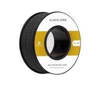 Abma Cord Cuerda Elástica 1mm x 20m Hilo Elástico Redonda Cordón Elástico Cuerda de Goma para Manualidades, Sombreros de Fiesta, Costura, Abalorios, Camping - Negro