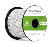 Abma Cord Cuerda Elástica 5mm 30M Cuerda de Lona Cuerda de Goma Cuerda Tensora Cuerda Expansora - Negro&Blanco