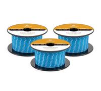 Abma Cord Cuerda Poliéster Trenzada 3mm x 30m para Nautica, Exterior, Barco, Amarre, Driza - Azul/Blanco