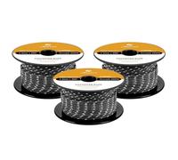 Abma Cord Cuerda Poliéster Trenzada 3mm x 30m para Nautica, Exterior, Barco, Amarre, Driza - Negro/Blanco