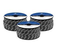 Abma Cord Cuerda Poliéster Trenzada 4mm x 30m para Nautica, Exterior, Barco, Amarre, Driza - Negro/Blanco