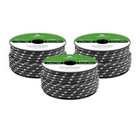 Abma Cord Cuerda Poliéster Trenzada 5mm x 20m para Nautica, Exterior, Barco, Amarre, Driza - Negro/Blanco