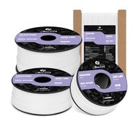 Abma Cord Paracord 2mm 50m Cuerda Nylon 3 Hebras Tipo I para Bricolaje, Camping, Al Aire Libre - MAX. 90kg (200lbs) - Blanco