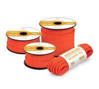 Abma Cord Paracord 4mm 15m Cuerda Paracord 550 Tipo III 7 Hebras para Al Aire Libre, Supervivencia, Camping, Bricolaje - Max. 250 kg - Naranja Neón