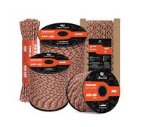 Abma Cord Paracord 4mm 9 Hebras 10m Cuerda de Nylon Cuerda Paracord Tipo III 620lbs - MAX. 280 kg - Summer Sunrise (Lava)