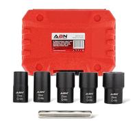 ABN - Juego de 6 extractores de pernos de 1,27 a 26 mm con barra de perforación central