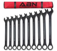 ABN Juego de llaves combinadas grandes de 33 a 50 mm - Juego de llaves métricas de extremo abierto jumbo de 10 piezas