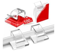 Abnii 100 clips de cable grandes, organizador de soporte de alambre adhesivo, grapas adhesivas para cables al aire libre, clips de cable fuertes para pared, escritorio, luces de cadena de Navidad, TV