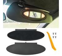 Abodvu 2 fundas de espejo para visera solar compatibles con Porsche 996/997-911 986/987 para Boxster para Cayman 1996-2010, tapas negras para espejo de visera solar