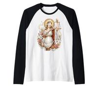 Abogado Escalas de Justicia Ley Coqueta Cristiano Religioso Camiseta Manga Raglan