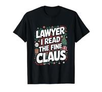 Abogado I Read The Fine Claus - Funny Lawyer Christmas Camiseta gráfica económica, Hombre, Negro, XL