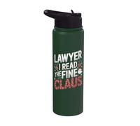Abogado I Read The Fine Claus - Funny Lawyer Christmas Stainless Steel Insulated Water Bottle