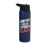 Abogado I Read The Fine Claus - Funny Lawyer Christmas Stainless Steel Insulated Water Bottle