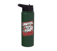 Abogado I Read The Fine Claus - Funny Lawyer Christmas Stainless Steel Insulated Water Bottle