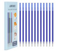 ABOHU 14 minas de repuesto borrables, Recambios Boligrafos Borrables, Punta de 0,7mm,Altura 13cm, Tinta termosensible,Recambio reemplazable, para escritura diaria y profesional, Azul, Compatible