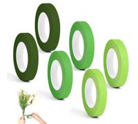 ABOHU 6 Rollos de Cintas Florales, cinta de floristería, 27 m x 12 mm Cinta Floral Verde, cinta para arreglos florales, Floristería Cinta del para decoraciones de ramo Manualidades