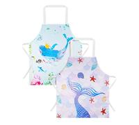 ABOHU Delantal de Cocina Para Niños, 2 Piezas Impermeable Infantil, Antiincrustante Regalos Personalizados Para Niño y Niña