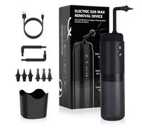 ABOHU Eléctrico Limpiador de Oídos,Kit de Limpieza para Oídos con 3 Modos,Irrigador de Oído Eléctrico con 6 Puntas Reemplazables,Limpiador de Oídos con Sistema de Lavado de Oídos para Niños Adultos