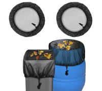 ABOHU Red Protectora para Barril de Lluvia, 2 Piezas Red de Barril de Lluvia, 95 cm Red para Depósito de Agua de Lluvia Ajustables con Cuerda Tracción, Protege Agua de Los Restos Hojas y Los Insectos