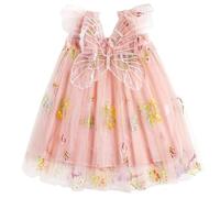ABOHU Vestidos para Bebés Niña Mariposa Tul Elegante Verano Floral de Tutú Sin Mangas con Alas Un Niña Pequeña de Princesa Vestido Ceremonia Fiesta de Cumpleaños Boda Flores Vestido 1-5 años