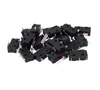 Aboiled 20 unidades AC 125 V 250 V 5 A SPDT 3 pines temporales de plástico micro interruptor de límite negro + plata