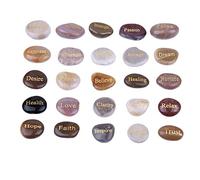 Aboiled 25 piedras inspiradoras grabadas con palabras de aliento, piedras grabadas en para piedras de meditación para confirmar la preocupación