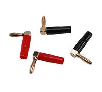 Aboiled [4 paquetes] Hi-end cobre derecho /90 grados tornillos tipo banana conector/cable de altavoz conector [banana de L]