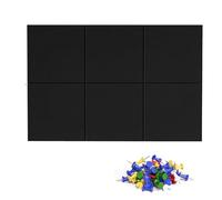Aboiled Azulejos de fieltro negro, paquete de 6 pizarras de corcho con 50 chinchetas para organización de la pared