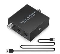Aboiled Conversor de audio digital coaxial bidireccional a óptico Toslink convertidor óptico SPDIF Toslink a coaxial