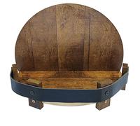 Aboiled Expositor de de licor hecho a mano, un estante de barril de whisky montado en la pared, estante redondo vintage para vino y whisky