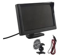 Aboiled Monitor de pantalla TFT LCD HD de 5 unidades, 800 x 480, con doble soporte para cámara trasera de coche, visión trasera, reproductor de DVD y multimedia