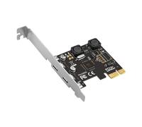 Aboiled Tarjeta de expansión PCI Express X1 a USB 3.0 de 5 Gbps, 2 puertos tipo C, controlador VIA chip para PC de sobremesa