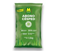 Abono Césped PROFESIONAL de Altísima Eficacia para el crecimiento de tu Cesped, Resistencia y Reverdecimiento | 1,5 KG para 50 m2 con 20% materia orgánica y mineral | Duración 4 meses | Nexum Market