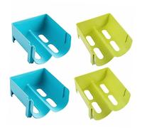 ABOOFAN 1 Juego Cajas De Almacenamiento para Bebidas Refrigerador De Apilables Organizadores De Latas Y Botellas Diseño Y Estable para Cocinas Y Neveras Color Verde Y Azul 4 Piezas