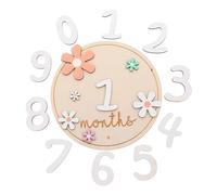 ABOOFAN 1 Juego De Letrero De De Tarjetas Redondas De Madera Para Hitos De Recién Nacido Placas Con Nombres Para Regalo De Guardería Y Baby Shower